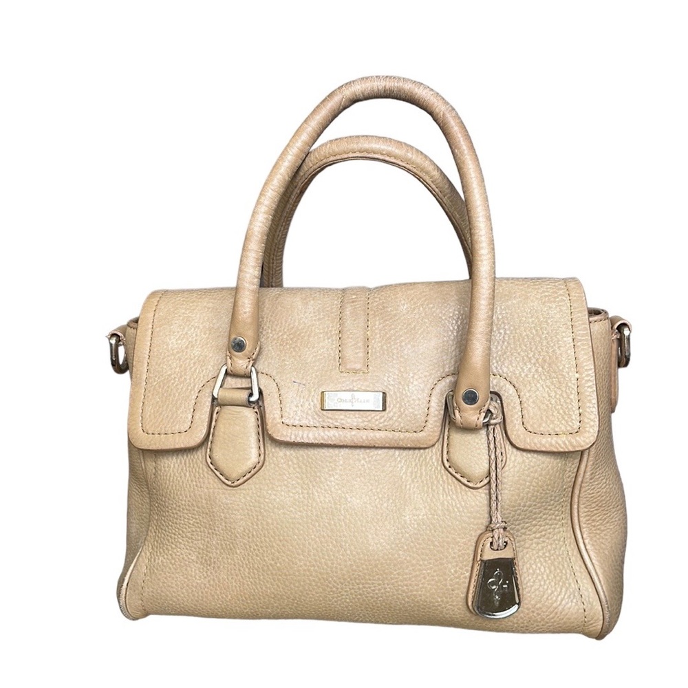 Cole Haan Beige Pebbled Leather Satchel
